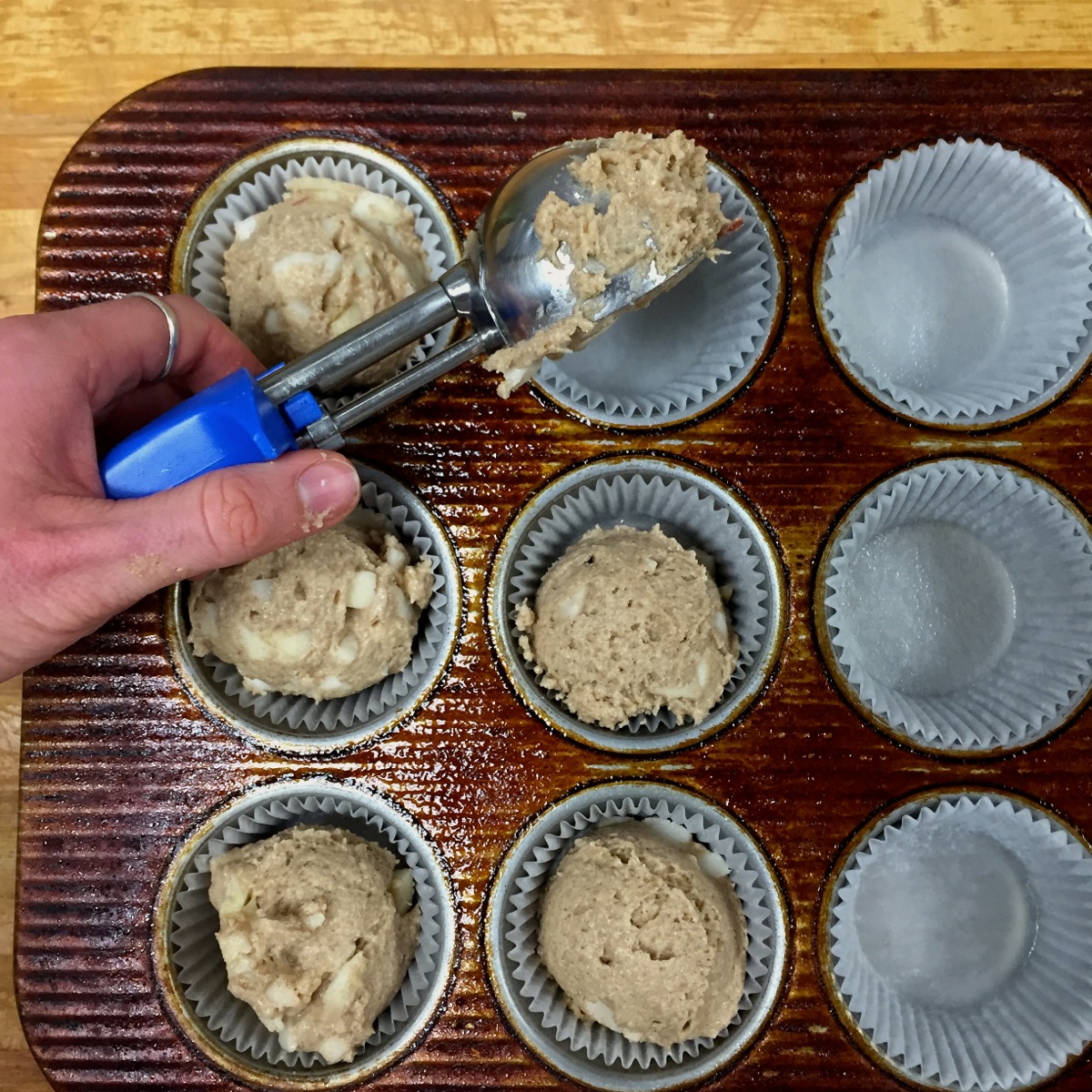 How to make apple muffins via @kingarthurflour