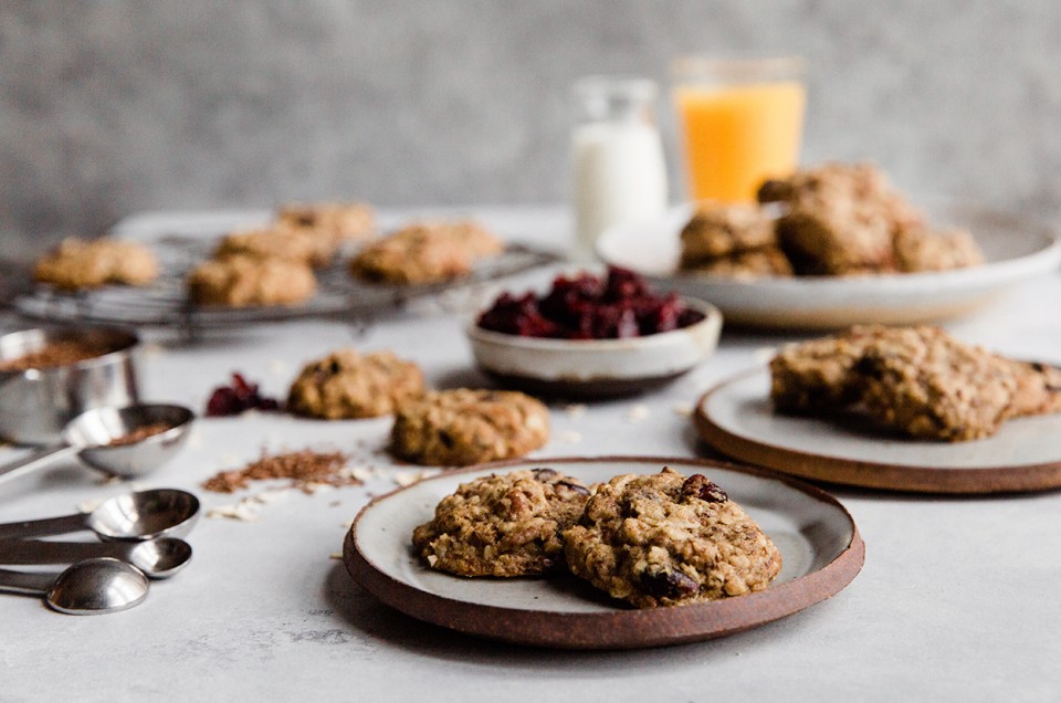 Oatmeal and Flax Cranberry Cookies