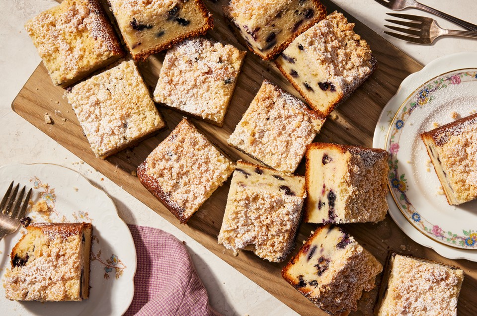 Sweet Corn and Blueberry Coffee Cake - select to zoom