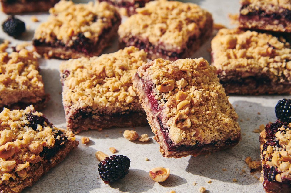 Blackberry Coconut Bars with Hazelnut Crumble - select to zoom