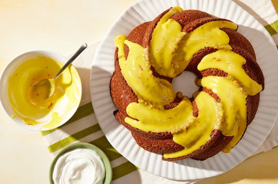 Dried Lime Pound Cake with Saffron Glaze - select to zoom