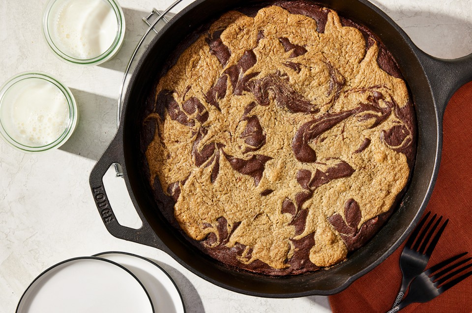 Maple Tahini Chocolate Skillet Cake - select to zoom