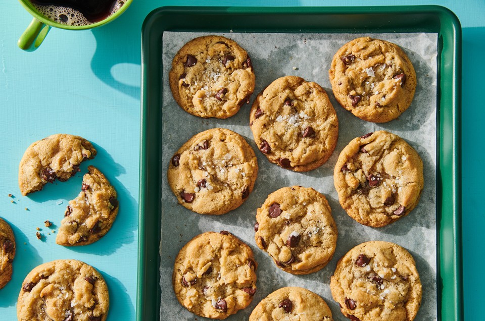 Vegan Salted Chocolate Chip Cookies - select to zoom