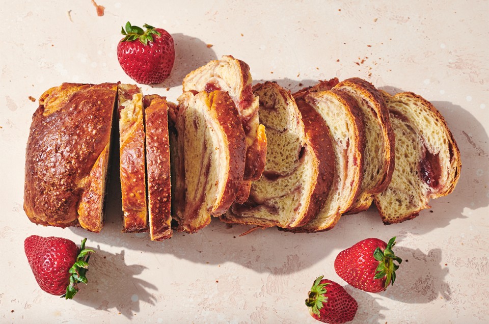 Strawberry Swirl No-Knead Brioche - select to zoom