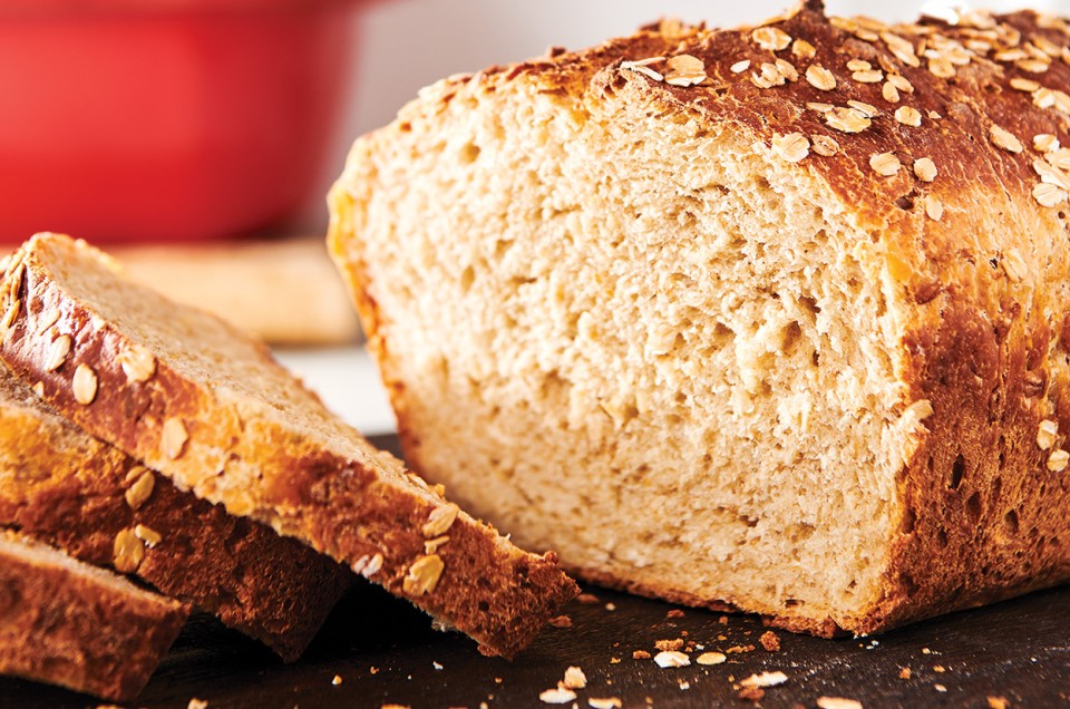 No-Knead Oat Bread - select to zoom