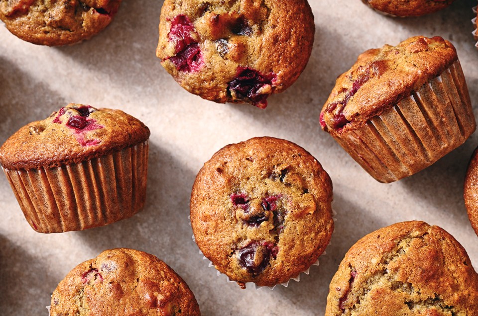 Sourdough Date Nut Cranberry Muffins - select to zoom