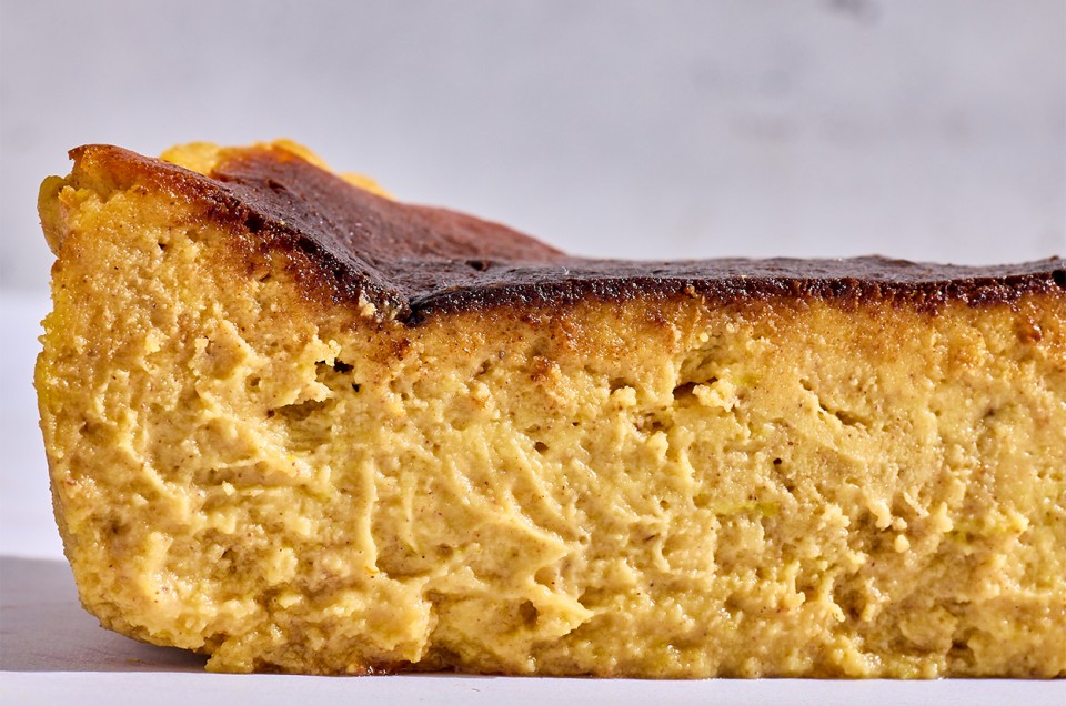 The interior of Pumpkin Basque Cheesecake - select to zoom
