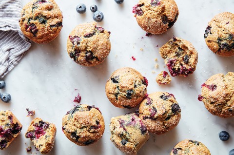 Sourdough discard blueberry muffins