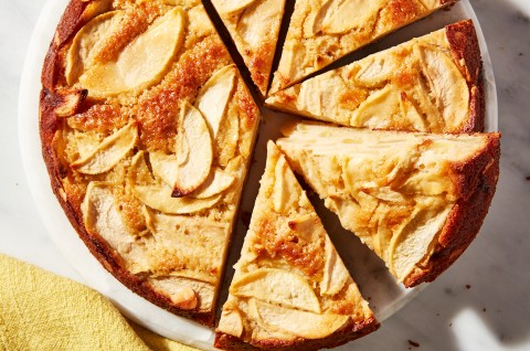 Mostly Apples Apple Cake cut into slices