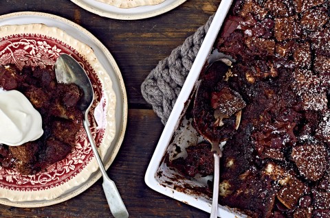Dark Chocolate Bread Pudding