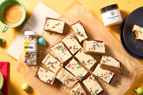 Fast Frosted Gingerbread Cookie Bars  - select to zoom