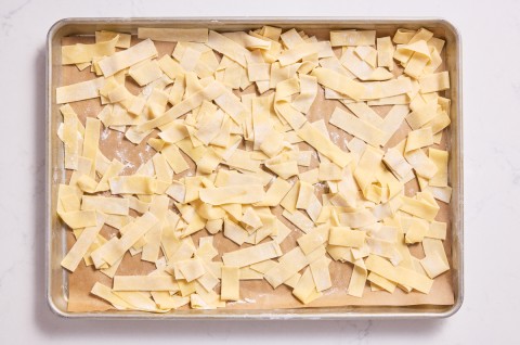 Fresh homemade egg noodles