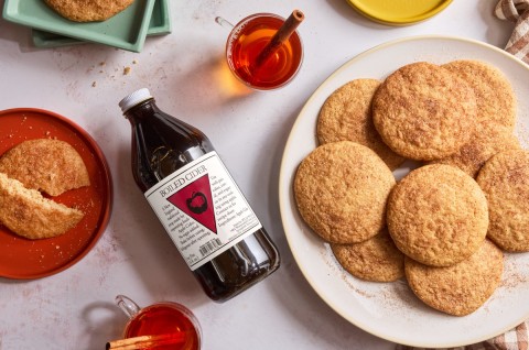 Apple cider snickerdoodles on a plate - select to zoom