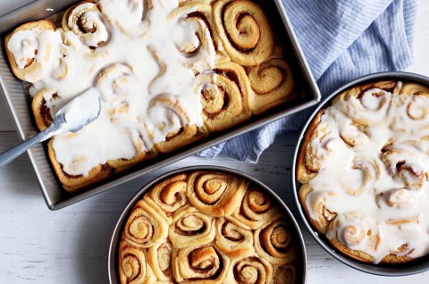 Big-Batch Frosted Cinnamon Rolls