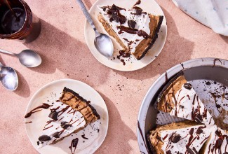 Mocha Madness Ice Cream Pie served on two plates