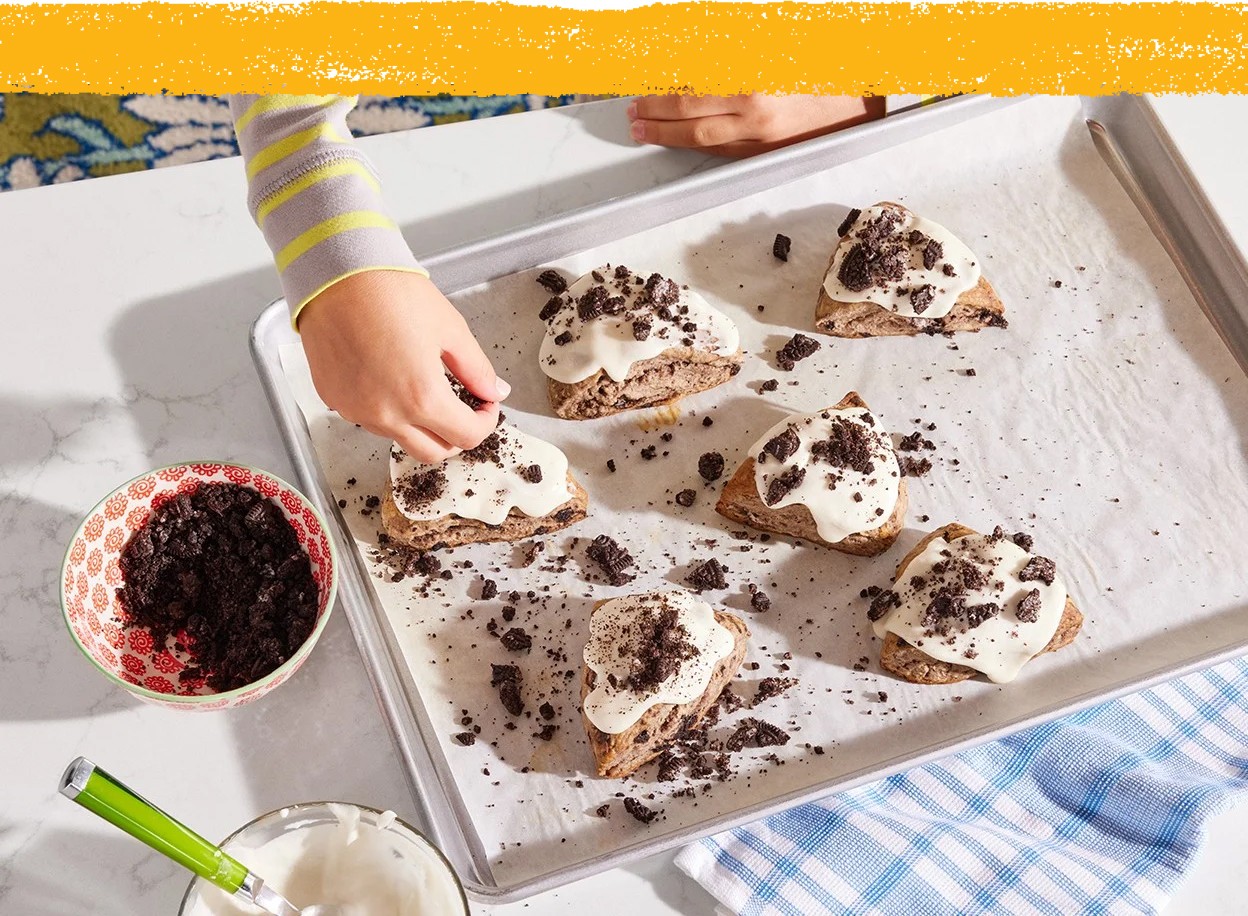 Glazed Cookies-and-Cream Scones
