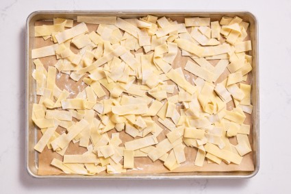 Fresh homemade egg noodles